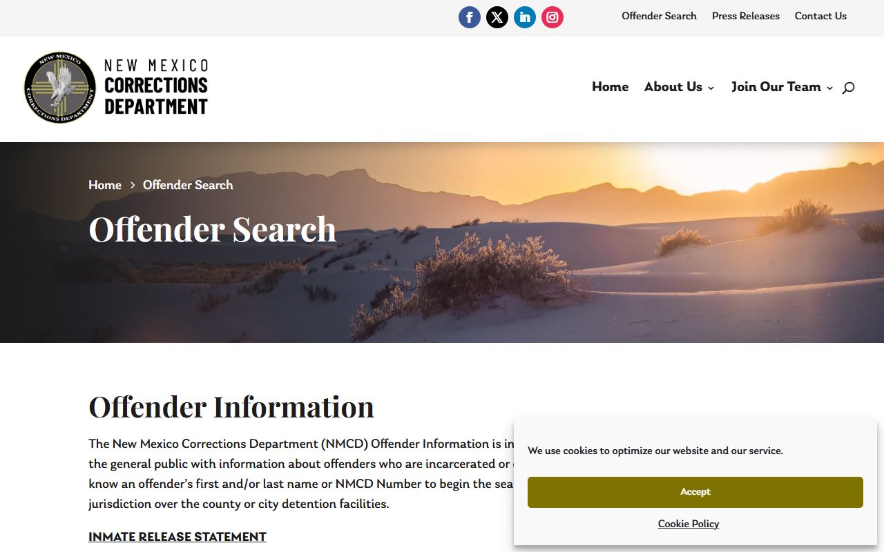 Eddy County inmate records NMCD offender search