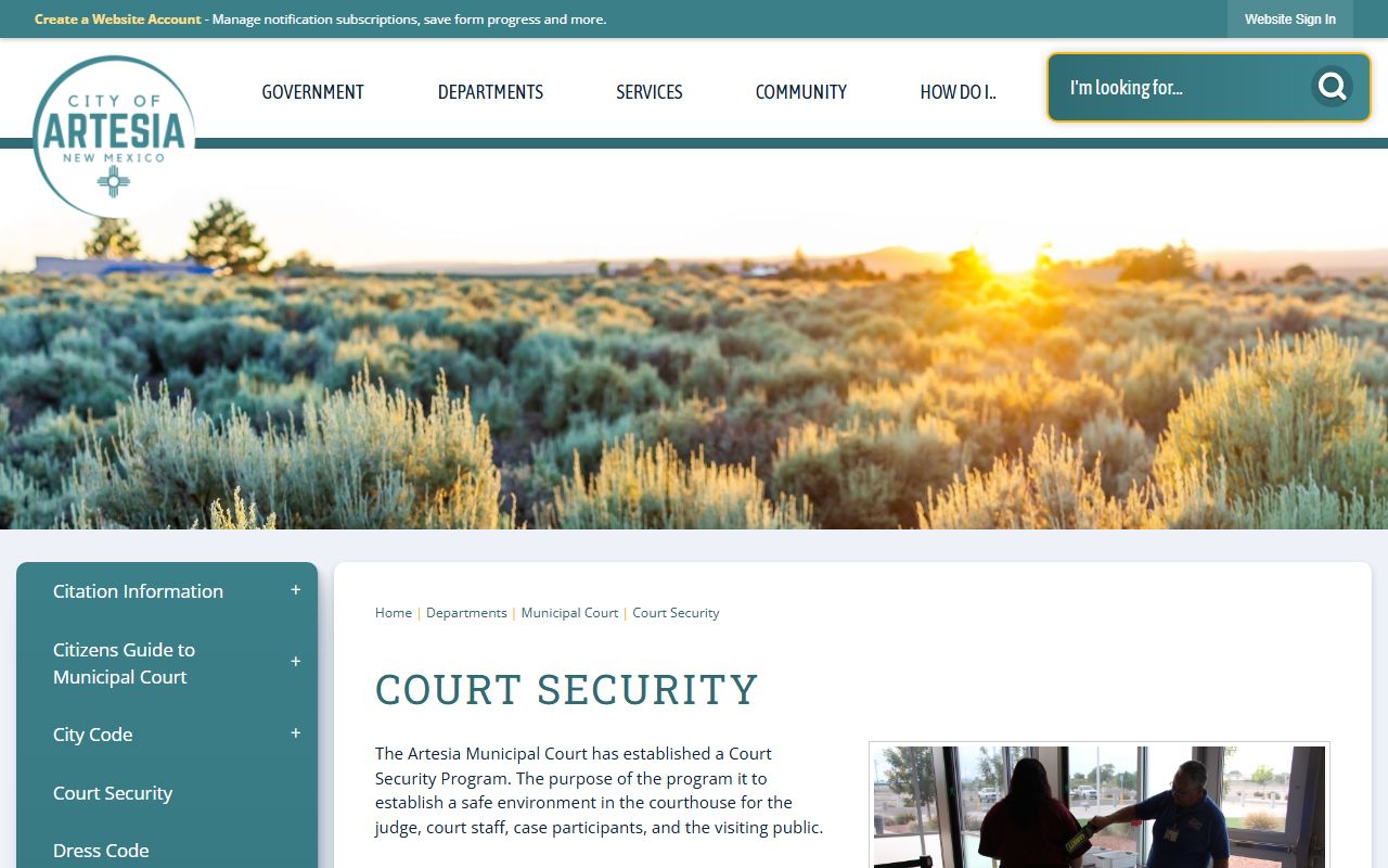 Eddy County traffic court records Artesia court security