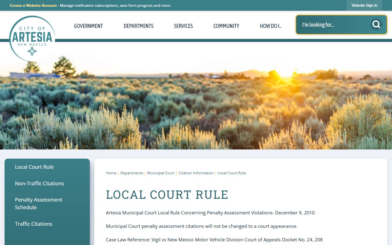 Eddy County traffic court records Artesia local court rule